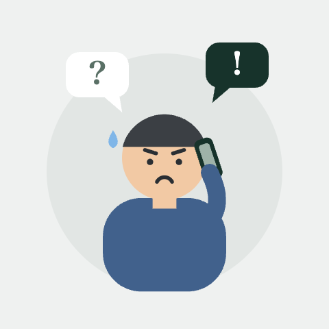 電話で注文を伝える職人のイラスト